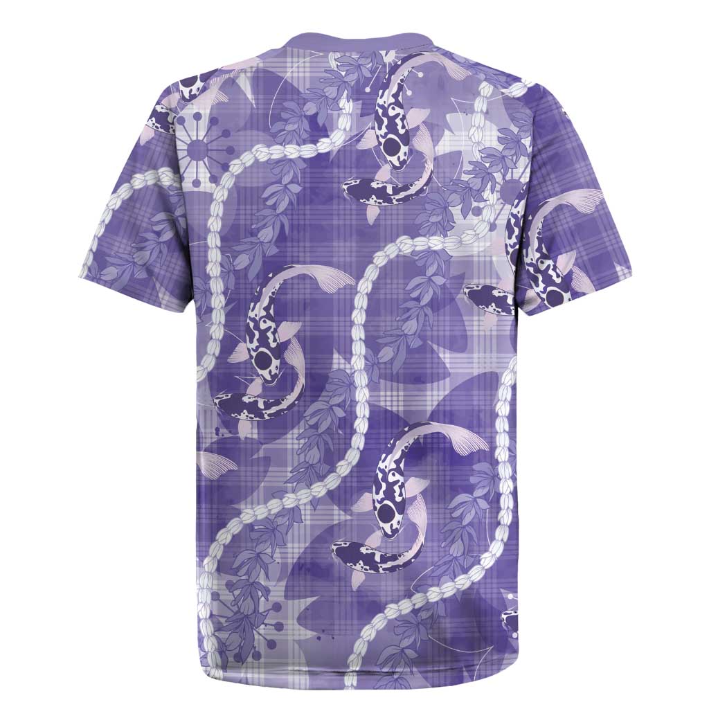 Japanese Koi Fish Rugby Jersey Purple Wagara Palaka Honohono Pikake Lei