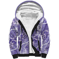 Japanese Koi Fish Sherpa Hoodie Purple Wagara Palaka Honohono Pikake Lei LT9 Unisex Purple - Polynesian Pride