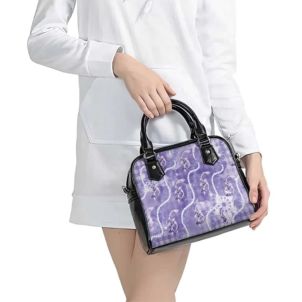 Japanese Koi Fish Shoulder Handbag Purple Wagara Palaka Honohono Pikake Lei