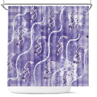 Japanese Koi Fish Shower Curtain Purple Wagara Palaka Honohono Pikake Lei LT9 Purple - Polynesian Pride