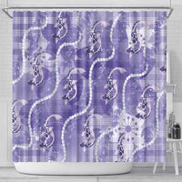 Japanese Koi Fish Shower Curtain Purple Wagara Palaka Honohono Pikake Lei LT9 - Polynesian Pride