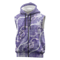 Japanese Koi Fish Sleeveless Zip Hoodie Purple Wagara Palaka Honohono Pikake Lei LT9 Purple - Polynesian Pride