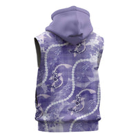 Japanese Koi Fish Sleeveless Zip Hoodie Purple Wagara Palaka Honohono Pikake Lei LT9 - Polynesian Pride