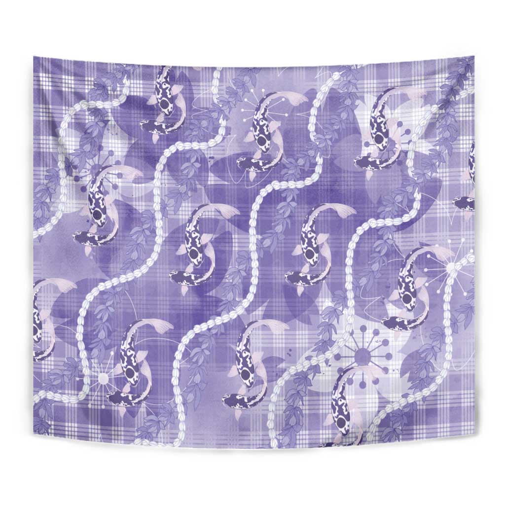 Japanese Koi Fish Tapestry Purple Wagara Palaka Honohono Pikake Lei