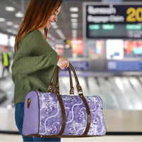 Japanese Koi Fish Travel Bag Purple Wagara Palaka Honohono Pikake Lei LT9 - Polynesian Pride