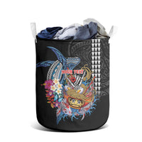 Personalized Japanese Koi Fish Ramen Laundry Basket Aloha Shark Kakau Pattern