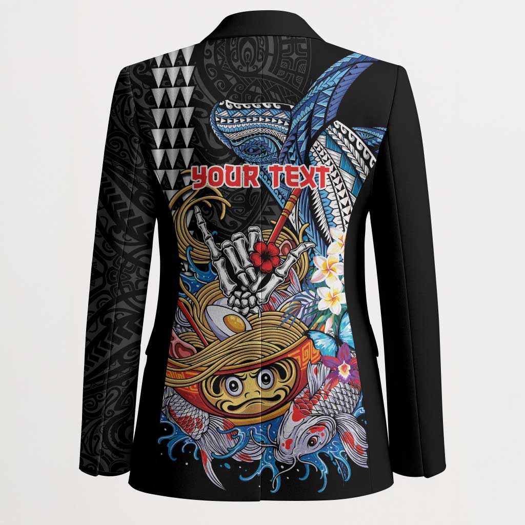 Personalized Japanese Koi Fish Ramen Blazer Aloha Shark Kakau Pattern