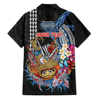 Personalized Japanese Koi Fish Ramen Family Matching Off The Shoulder Long Sleeve Dress and Hawaiian Shirt Aloha Shark Kakau Pattern LT9 - Polynesian Pride
