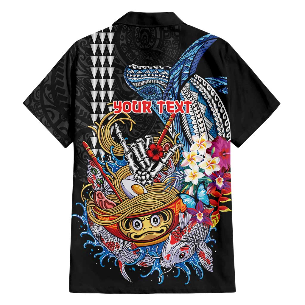 Personalized Japanese Koi Fish Ramen Family Matching Off Shoulder Short Dress and Hawaiian Shirt Aloha Shark Kakau Pattern LT9 - Polynesian Pride