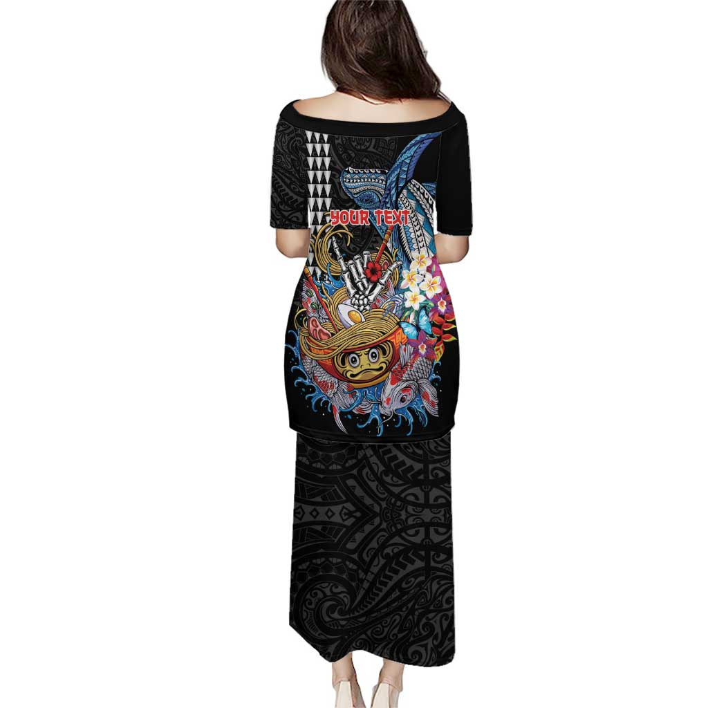 Personalized Japanese Koi Fish Ramen Family Matching Puletasi and Hawaiian Shirt Aloha Shark Kakau Pattern LT9 - Polynesian Pride