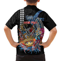 Personalized Japanese Koi Fish Ramen Family Matching Summer Maxi Dress and Hawaiian Shirt Aloha Shark Kakau Pattern LT9 - Polynesian Pride