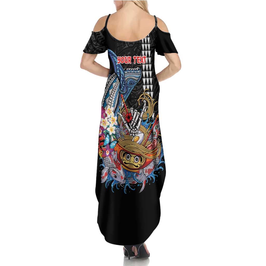 Personalized Japanese Koi Fish Ramen Family Matching Summer Maxi Dress and Hawaiian Shirt Aloha Shark Kakau Pattern LT9 - Polynesian Pride