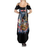 Personalized Japanese Koi Fish Ramen Family Matching Summer Maxi Dress and Hawaiian Shirt Aloha Shark Kakau Pattern LT9 - Polynesian Pride