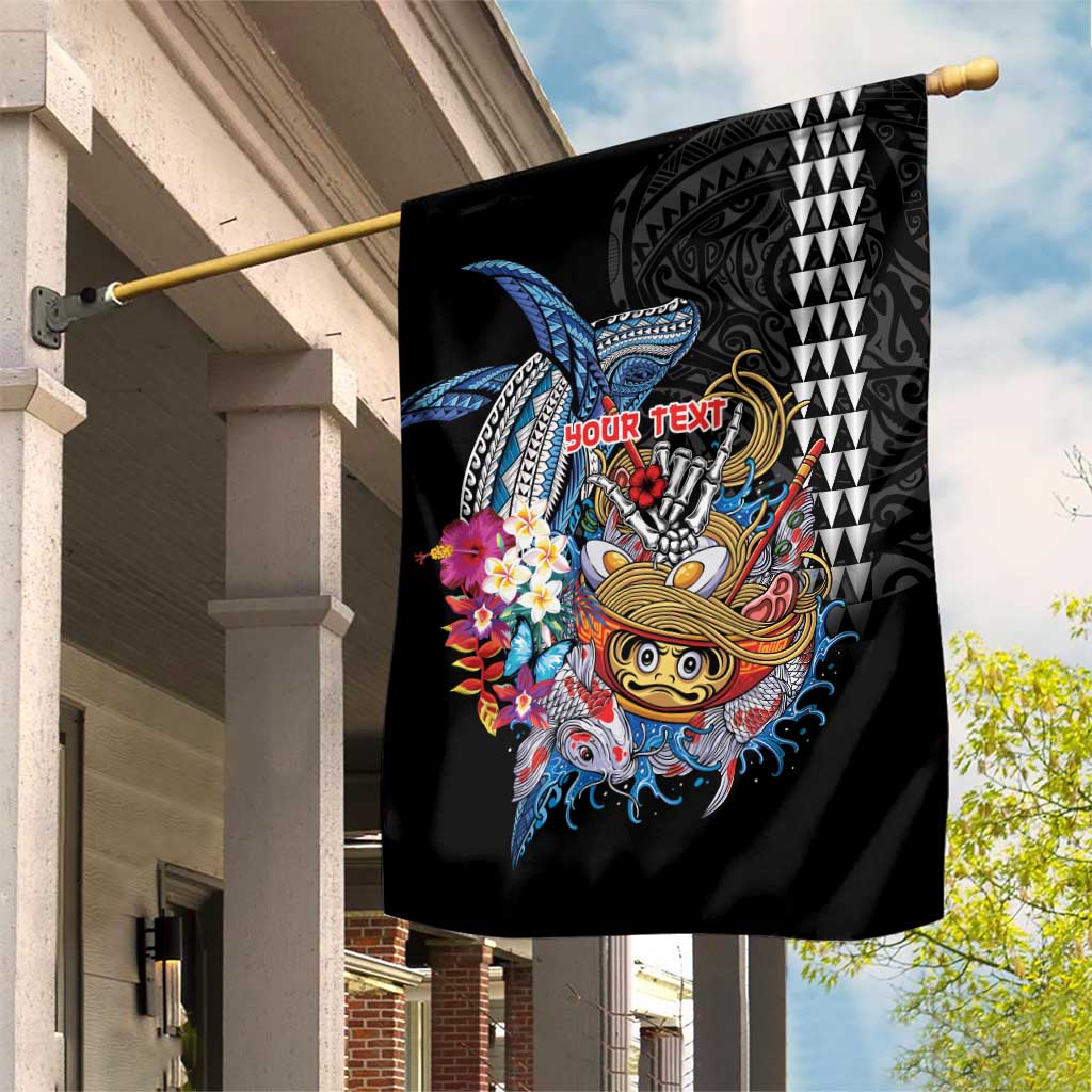 Personalized Japanese Koi Fish Ramen Garden Flag Aloha Shark Kakau Pattern