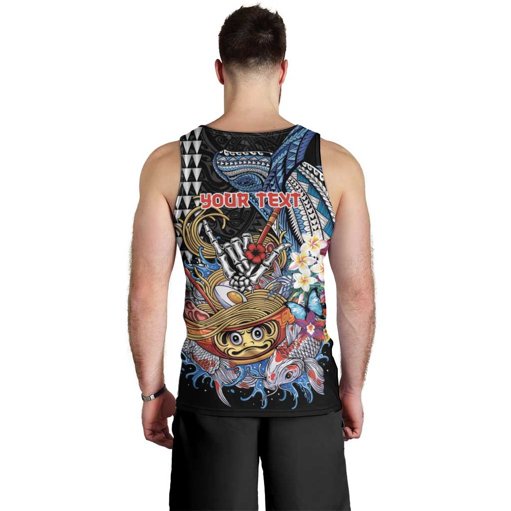 Personalized Japanese Koi Fish Ramen Men Tank Top Aloha Shark Kakau Pattern