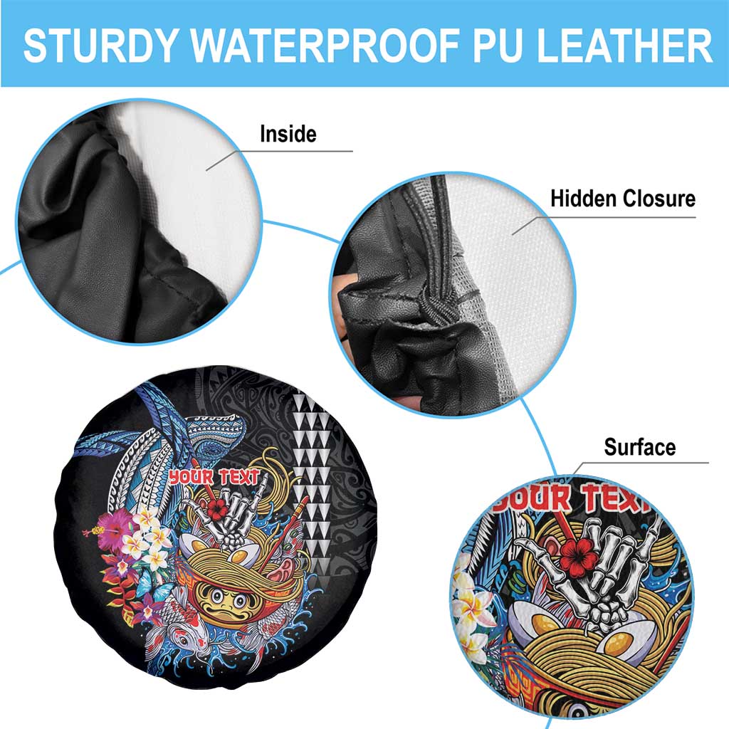 Personalized Japanese Koi Fish Ramen Spare Tire Cover Aloha Shark Kakau Pattern LT9 - Polynesian Pride