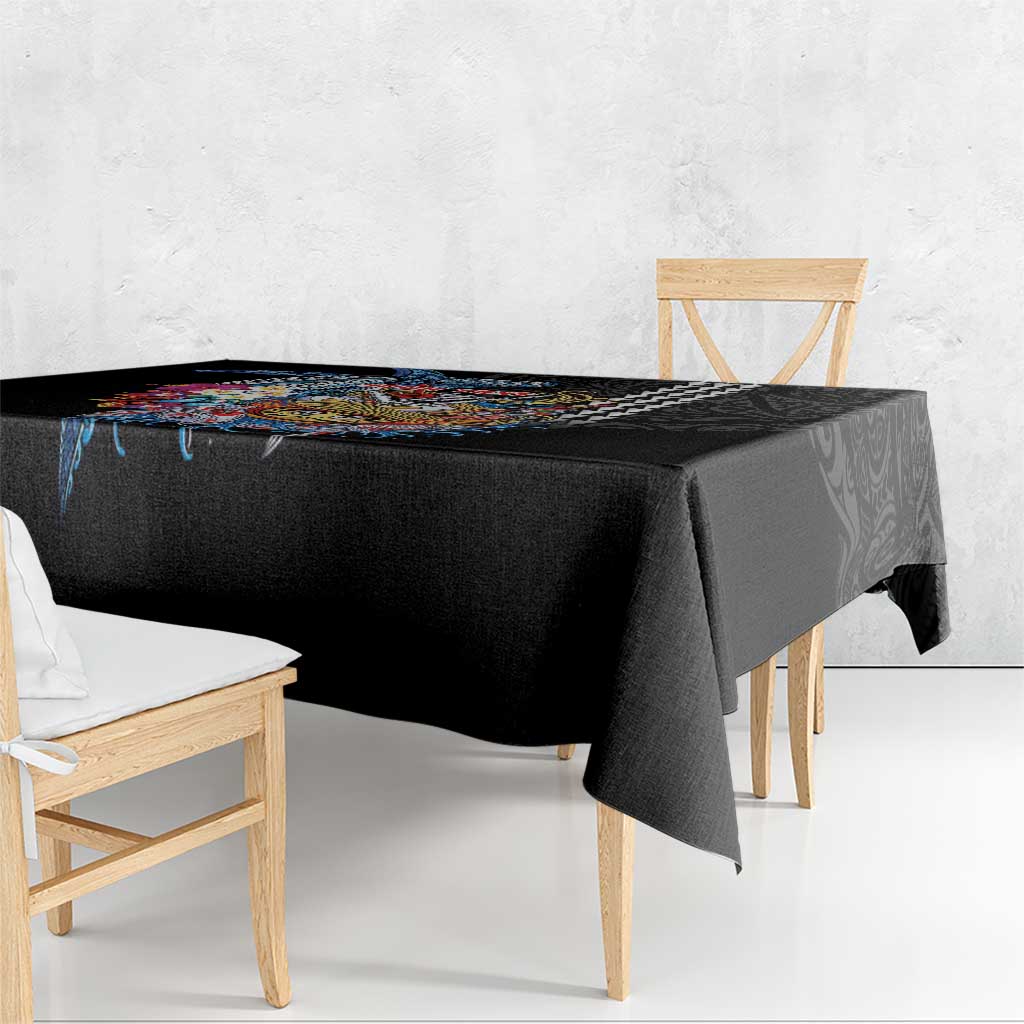 Personalized Japanese Koi Fish Ramen Tablecloth Aloha Shark Kakau Pattern