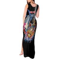 Personalized Japanese Koi Fish Ramen Tank Maxi Dress Aloha Shark Kakau Pattern LT9 - Polynesian Pride