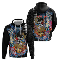 Personalized Japanese Koi Fish Ramen Zip Hoodie Aloha Shark Kakau Pattern