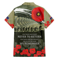 ANZAC Day We Remember Family Matching Off Shoulder Maxi Dress and Hawaiian Shirt Maori Silver Fern Camouflage Motif LT9 - Polynesian Pride