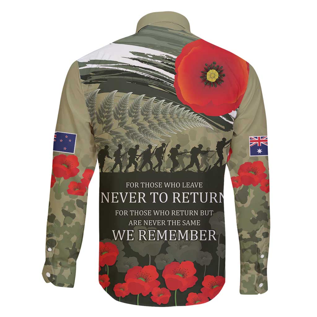 ANZAC Day We Remember Family Matching Summer Maxi Dress and Hawaiian Shirt Maori Silver Fern Camouflage Motif LT9 - Polynesian Pride
