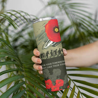 ANZAC Day We Remember Skinny Tumbler Maori Silver Fern Camouflage Motif LT9 - Polynesian Pride
