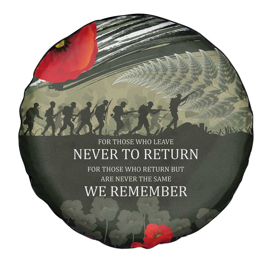 ANZAC Day We Remember Spare Tire Cover Maori Silver Fern Camouflage Motif LT9 - Polynesian Pride