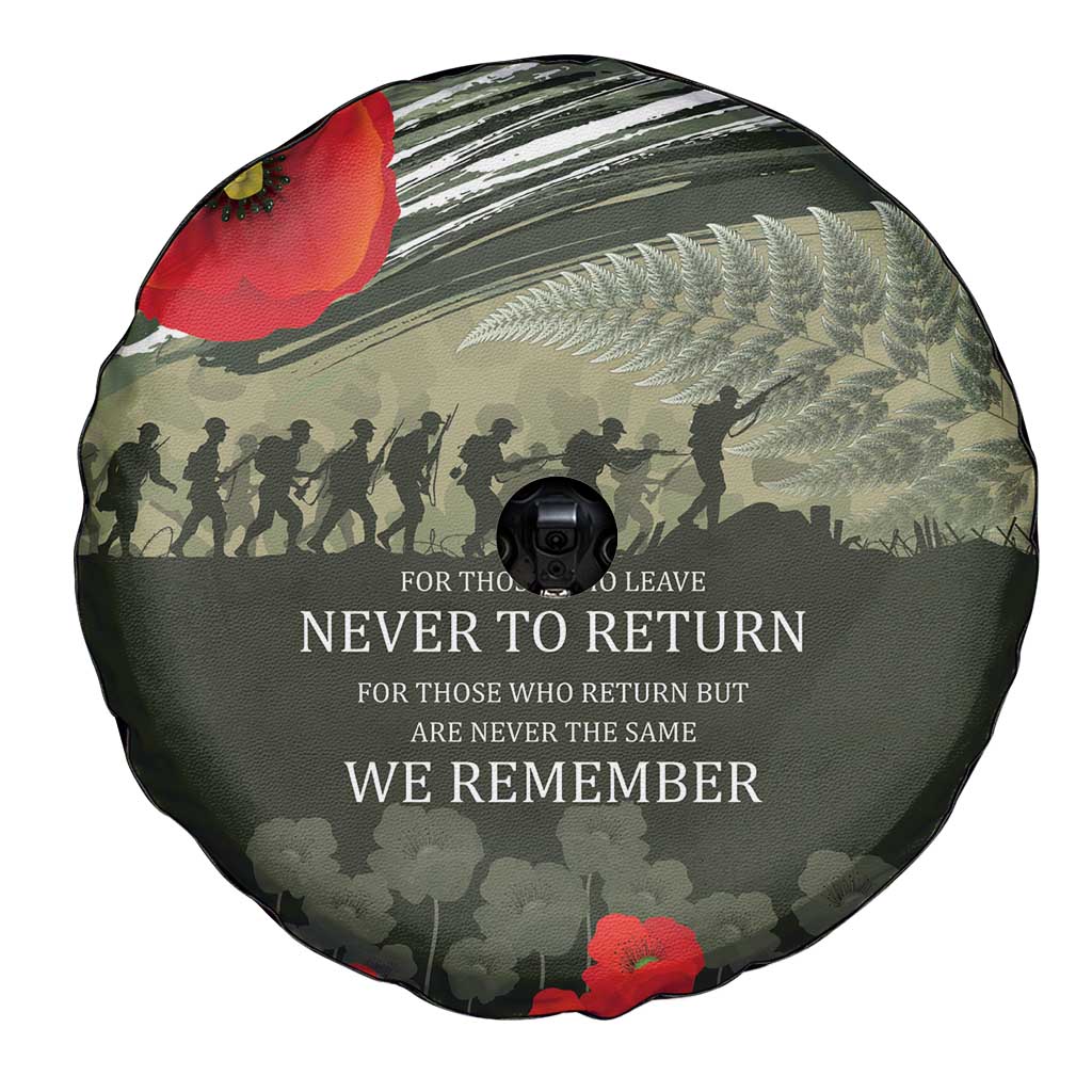ANZAC Day We Remember Spare Tire Cover Maori Silver Fern Camouflage Motif LT9 - Polynesian Pride