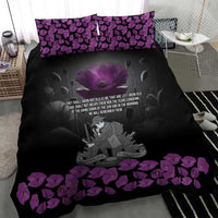 ANZAC Day Remembrance Bedding Set Purple Poppy We Will Remember Them