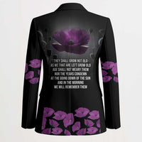 ANZAC Day Remembrance Blazer Purple Poppy We Will Remember Them