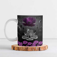 ANZAC Day Remembrance Ceramic Mug Purple Poppy We Will Remember Them