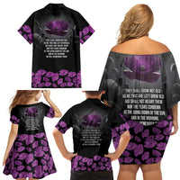 ANZAC Day Remembrance Family Matching Off Shoulder Short Dress and Hawaiian Shirt Purple Poppy We Will Remember Them LT9 - Polynesian Pride