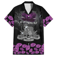 ANZAC Day Remembrance Family Matching Short Sleeve Bodycon Dress and Hawaiian Shirt Purple Poppy We Will Remember Them LT9 Dad's Shirt - Short Sleeve Purple - Polynesian Pride