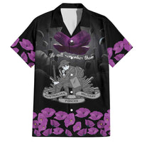 ANZAC Day Remembrance Hawaiian Shirt Purple Poppy We Will Remember Them LT9 Purple - Polynesian Pride