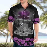 ANZAC Day Remembrance Hawaiian Shirt Purple Poppy We Will Remember Them LT9 - Polynesian Pride