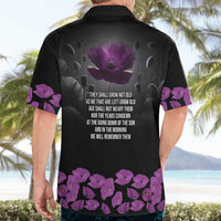 ANZAC Day Remembrance Hawaiian Shirt Purple Poppy We Will Remember Them LT9 - Polynesian Pride