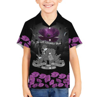ANZAC Day Remembrance Hawaiian Shirt Purple Poppy We Will Remember Them LT9 - Polynesian Pride