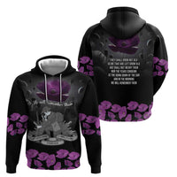 ANZAC Day Remembrance Hoodie Purple Poppy We Will Remember Them LT9 - Polynesian Pride