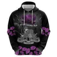 ANZAC Day Remembrance Hoodie Purple Poppy We Will Remember Them LT9 - Polynesian Pride
