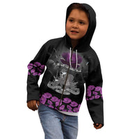 ANZAC Day Remembrance Kid Hoodie Purple Poppy We Will Remember Them