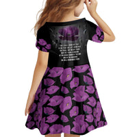 ANZAC Day Remembrance Kid Short Sleeve Dress Purple Poppy We Will Remember Them