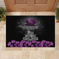 ANZAC Day Remembrance Rubber Doormat Purple Poppy We Will Remember Them