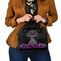 ANZAC Day Remembrance Shoulder Handbag Purple Poppy We Will Remember Them
