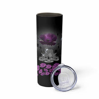 ANZAC Day Remembrance Skinny Tumbler Purple Poppy We Will Remember Them LT9 - Polynesian Pride