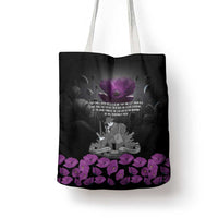 ANZAC Day Remembrance Tote Bag Purple Poppy We Will Remember Them