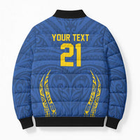 Custom Oceania Football Solomon Kings Bomber Puffer Jacket Polynesian Tribal Pattern