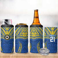 Custom Oceania Football Solomon Kings 4 in 1 Can Cooler Tumbler Polynesian Tribal Pattern