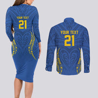Custom Oceania Football Solomon Kings Couples Matching Long Sleeve Bodycon Dress and Long Sleeve Button Shirt Polynesian Tribal Pattern LT9 - Polynesian Pride