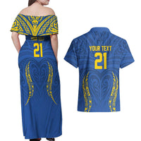Custom Oceania Football Solomon Kings Couples Matching Off Shoulder Maxi Dress and Hawaiian Shirt Polynesian Tribal Pattern LT9 - Polynesian Pride