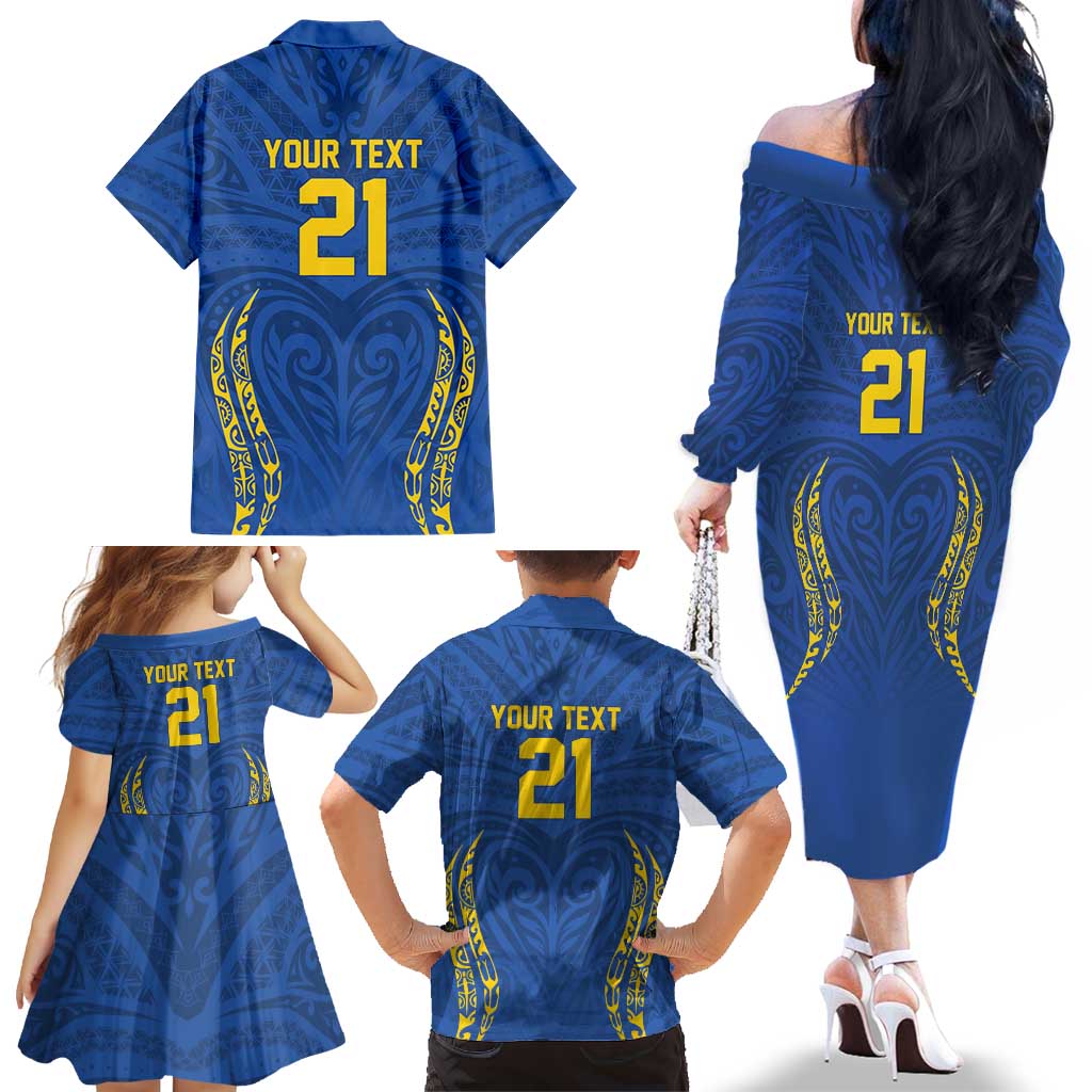 Custom Oceania Football Solomon Kings Family Matching Off The Shoulder Long Sleeve Dress and Hawaiian Shirt Polynesian Tribal Pattern LT9 - Polynesian Pride